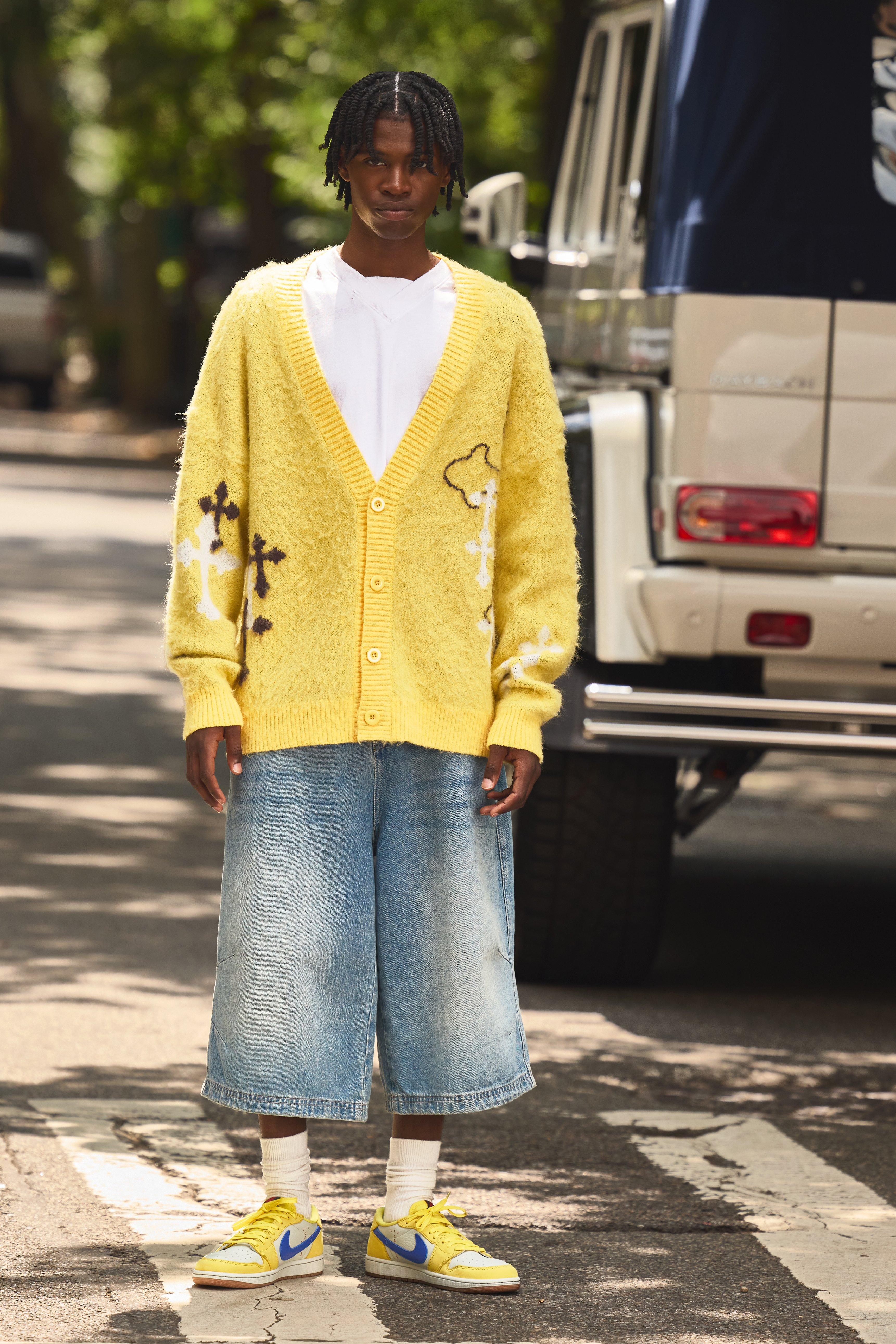 Denim Jorts In Light Blue Wash | boohooMAN USA